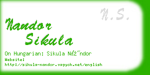 nandor sikula business card